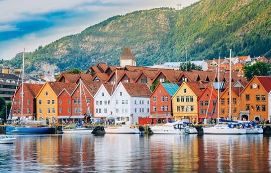 Houses in Bryggen in Bergen, Norway