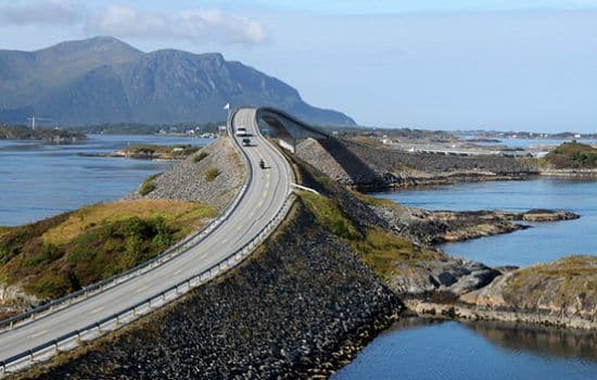 The bend in the Atlantic Road in Norway